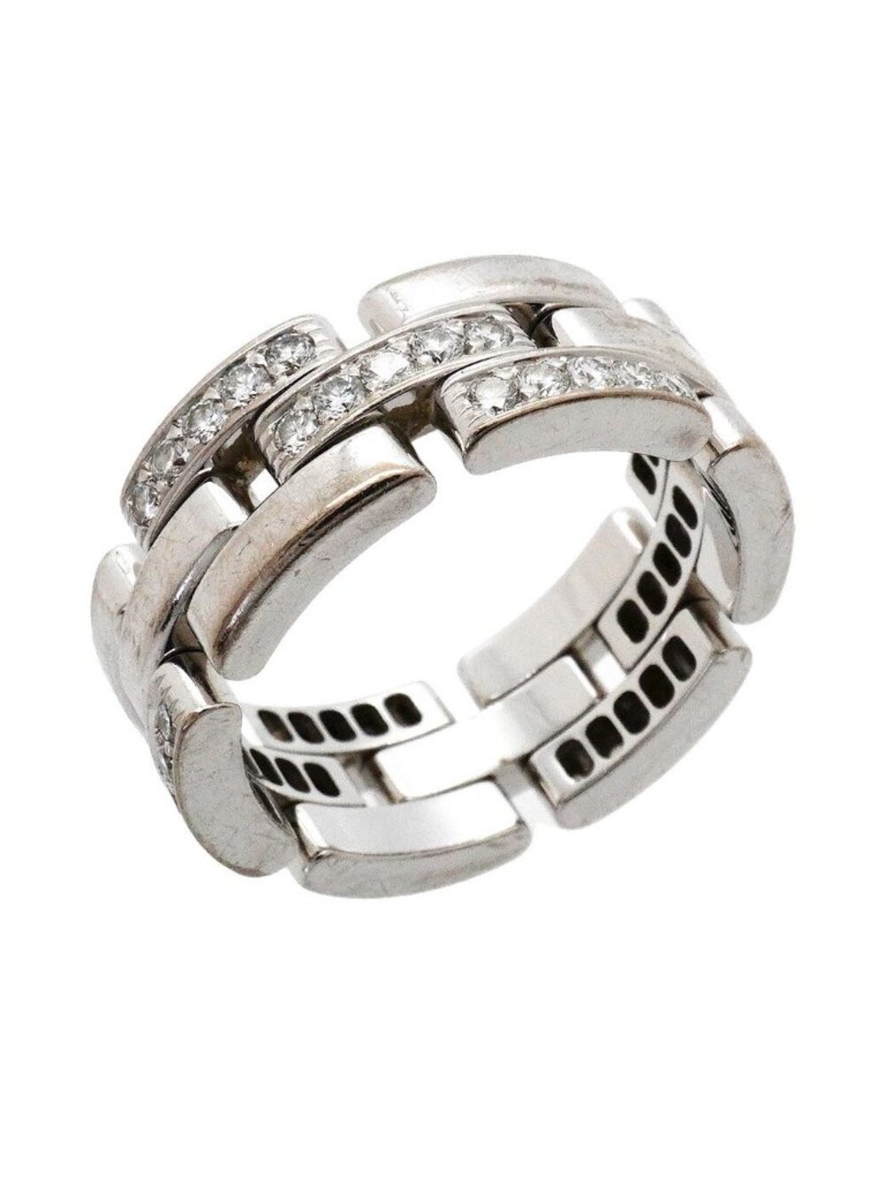 Cartier Ring Maillon Panthere Row 18k White Gold Diamond